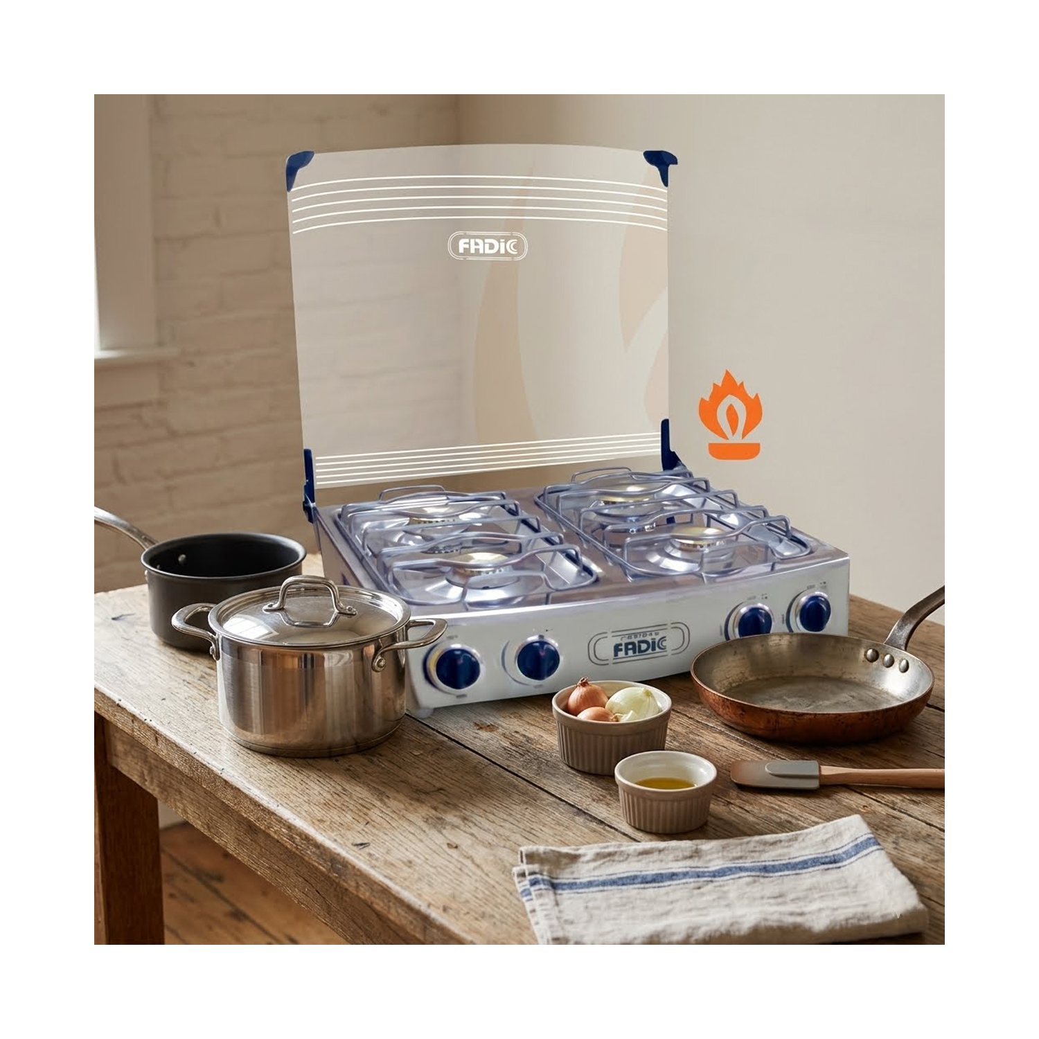 COCINA DE MESA CON TAPA DE VIDRIO AURORA 22 4H - 2