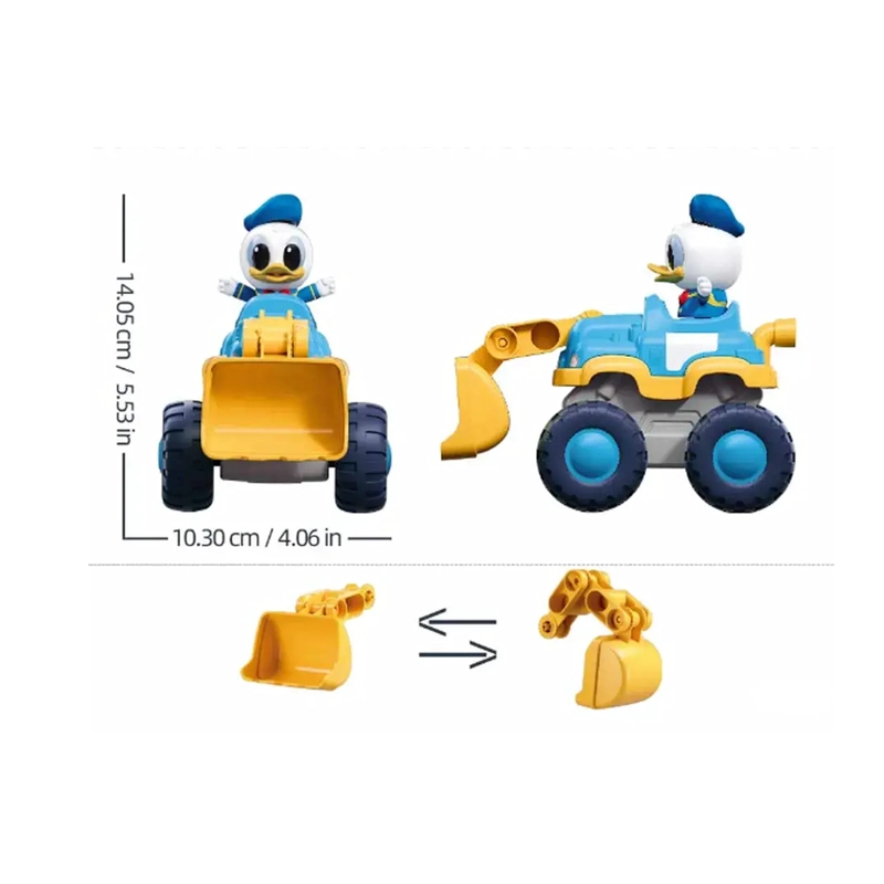 JUGUETE EXCAVADORA DE FRICCIÓN DEL PATO DONALD + CAMIÓN 2 EN 1 14 PIEZAS M38-LS006 - 4