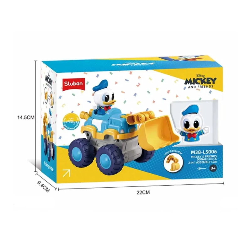 JUGUETE EXCAVADORA DE FRICCIÓN DEL PATO DONALD + CAMIÓN 2 EN 1 14 PIEZAS M38-LS006 - 5