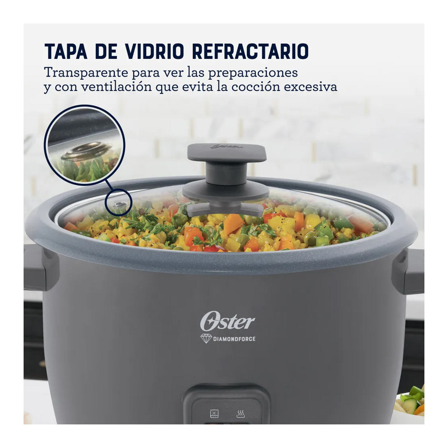 OLLA ARROCERA OSTER DE 1.8L DIAMONDFORCE CKSTRCB10DFSKE GRIS - 3