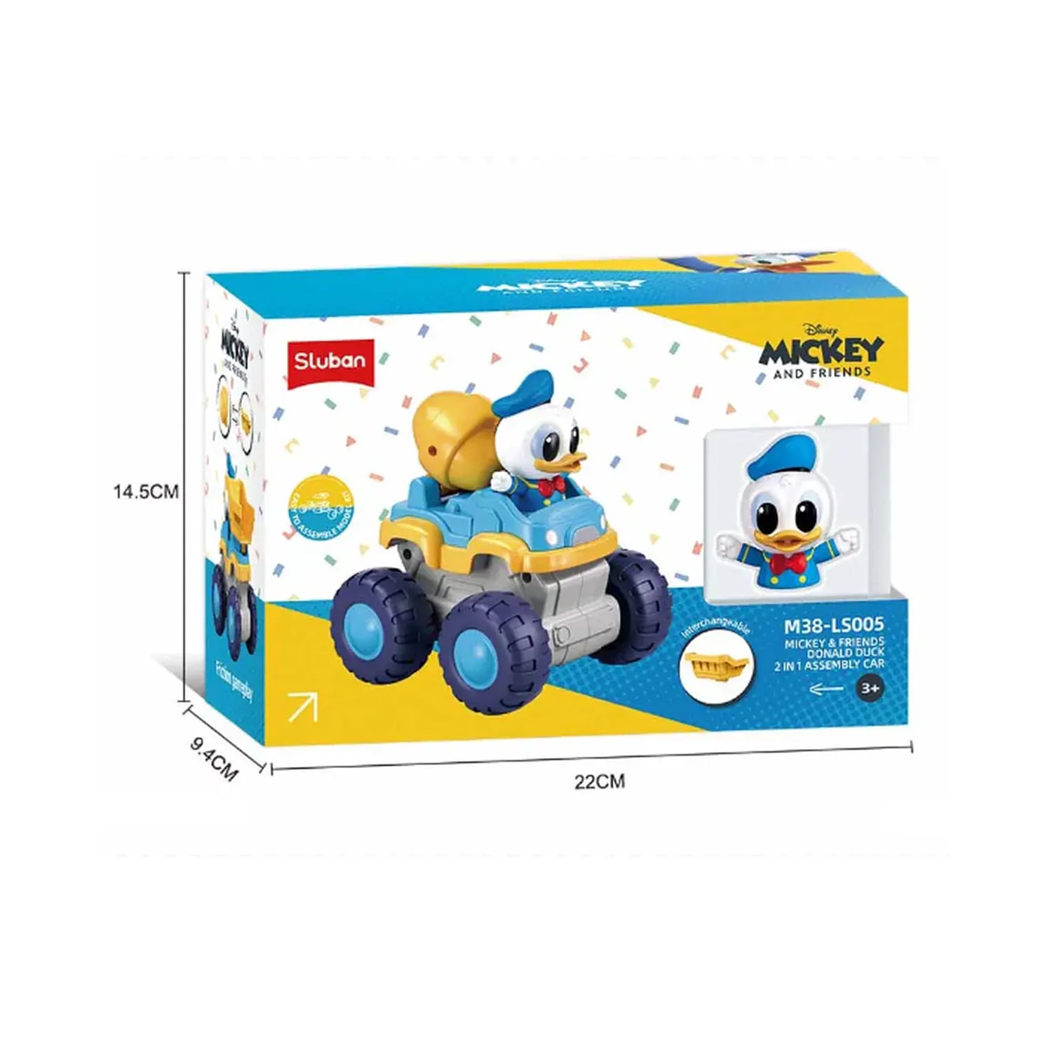 JUGUETE MEZCLADORA DE FRICCIÓN DEL PATO DONALD 2 EN 1 12 PIEZAS M38-LS005 - 2
