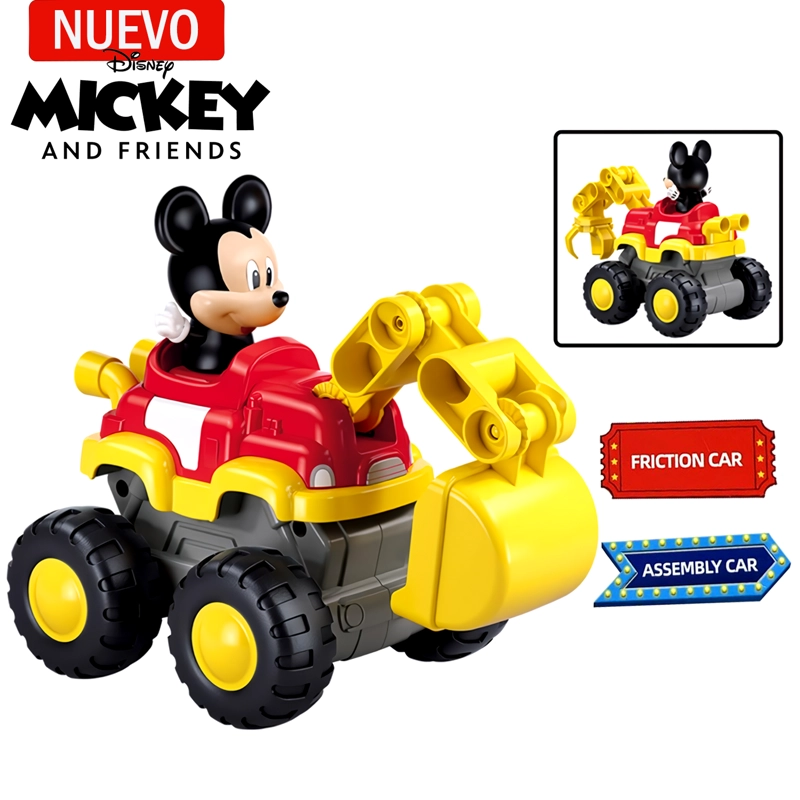 JUGUETE EXCAVADORA DE FRICCIÓN DE MICKEY +CAMIÓN 2 EN 1 14 PIEZAS M38-LS002 - 1
