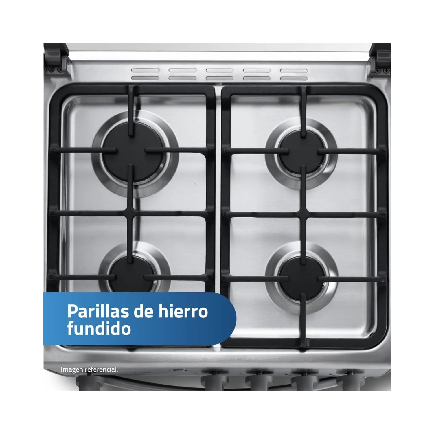 COCINA INDURAMA CORUÑA 4 HORNILLAS CROMA - 5