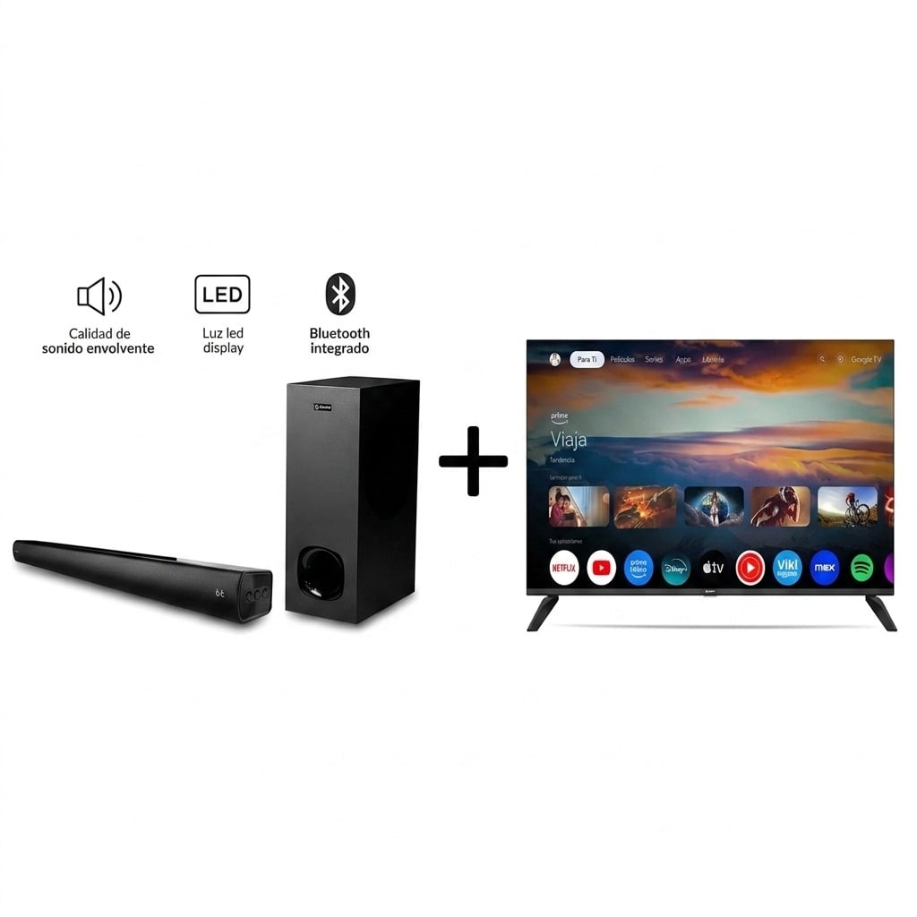 TELEVISOR MIRAY GOOGLE SMART TV LED HD 32 MS32-E2000GBT + SOUNDBAR MIRAY SBM-S30Y BLUETOOTH 60 WATTS - 1