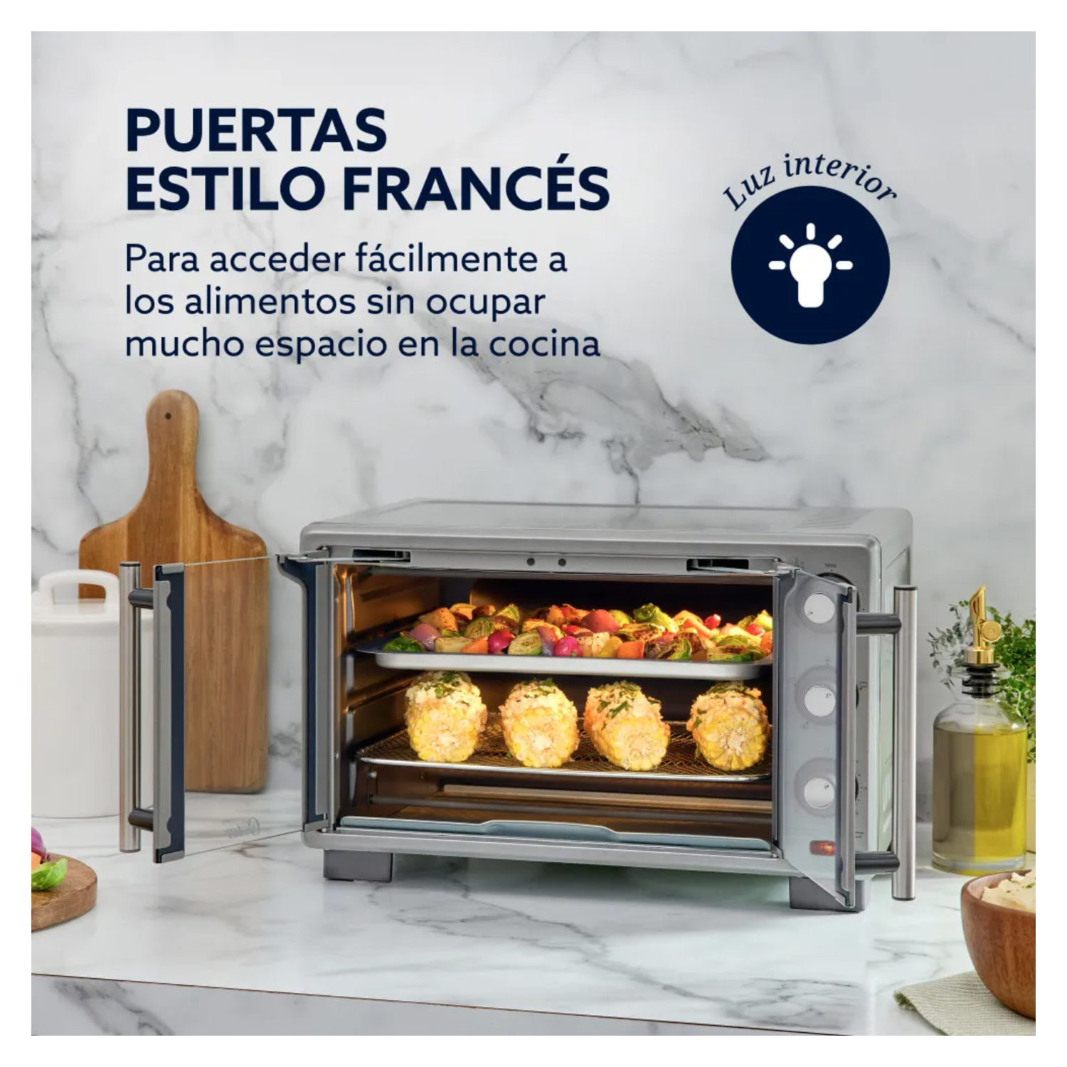 HORNO ELÉCTRICO CON FREIDORA DE AIRE 25L PUERTA FRANCESA TSSTTV25FDMAFNS - 5