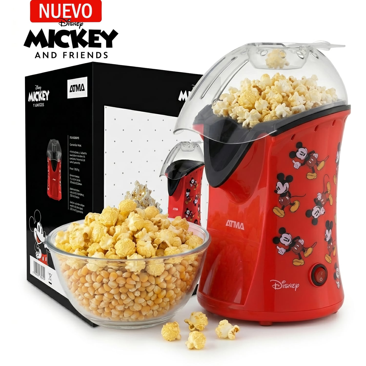 CUATRICOMBO ATMA WAFLERA SANDWICHERA +POP CORN MAKER +TOSTADORA +CAFETERA CON TAZA DE MICKEY - 9