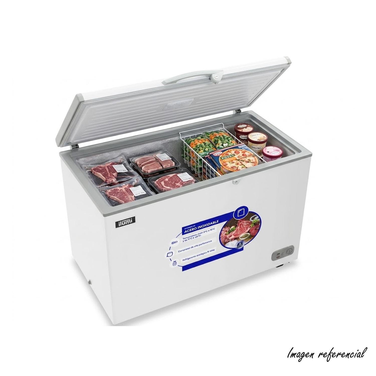 CONGELADOR CON TINA DE ACERO INOXIDABLE DE 340 LITROS TFI-3400WH BLANCO - 4
