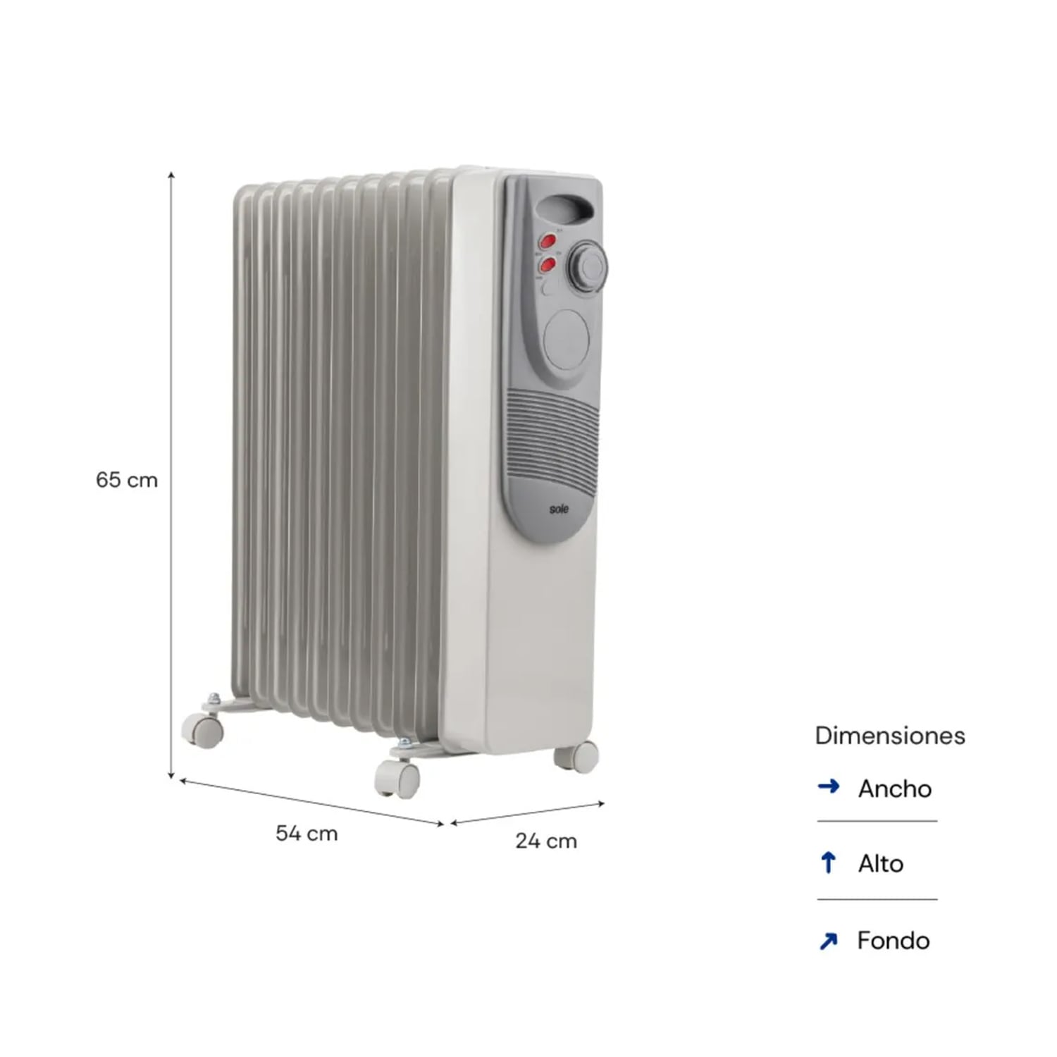 ESTUFA DE ACEITE SOLE ELÉCTRICA 11 CELDAS 2500W SOLE2500 - 3