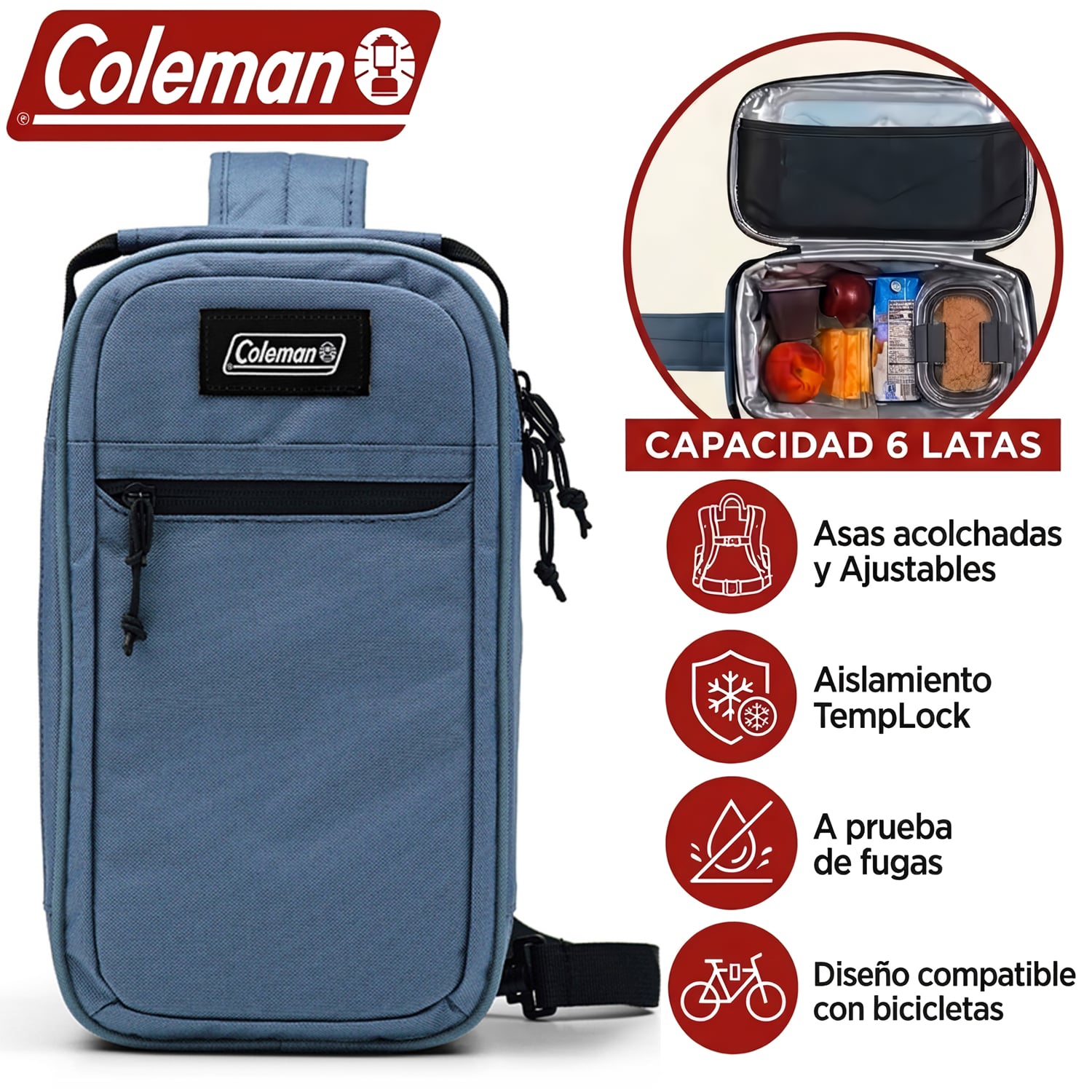 BOLSA TÉRMICA CONVERTIBLE DE TELA TRANSLATR™ PARA 6 LATAS - 1