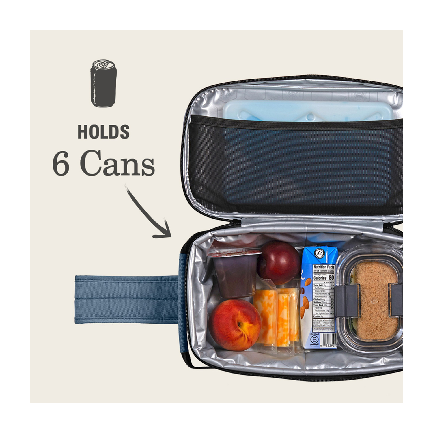 BOLSA TÉRMICA CONVERTIBLE DE TELA TRANSLATR™ PARA 6 LATAS - 4