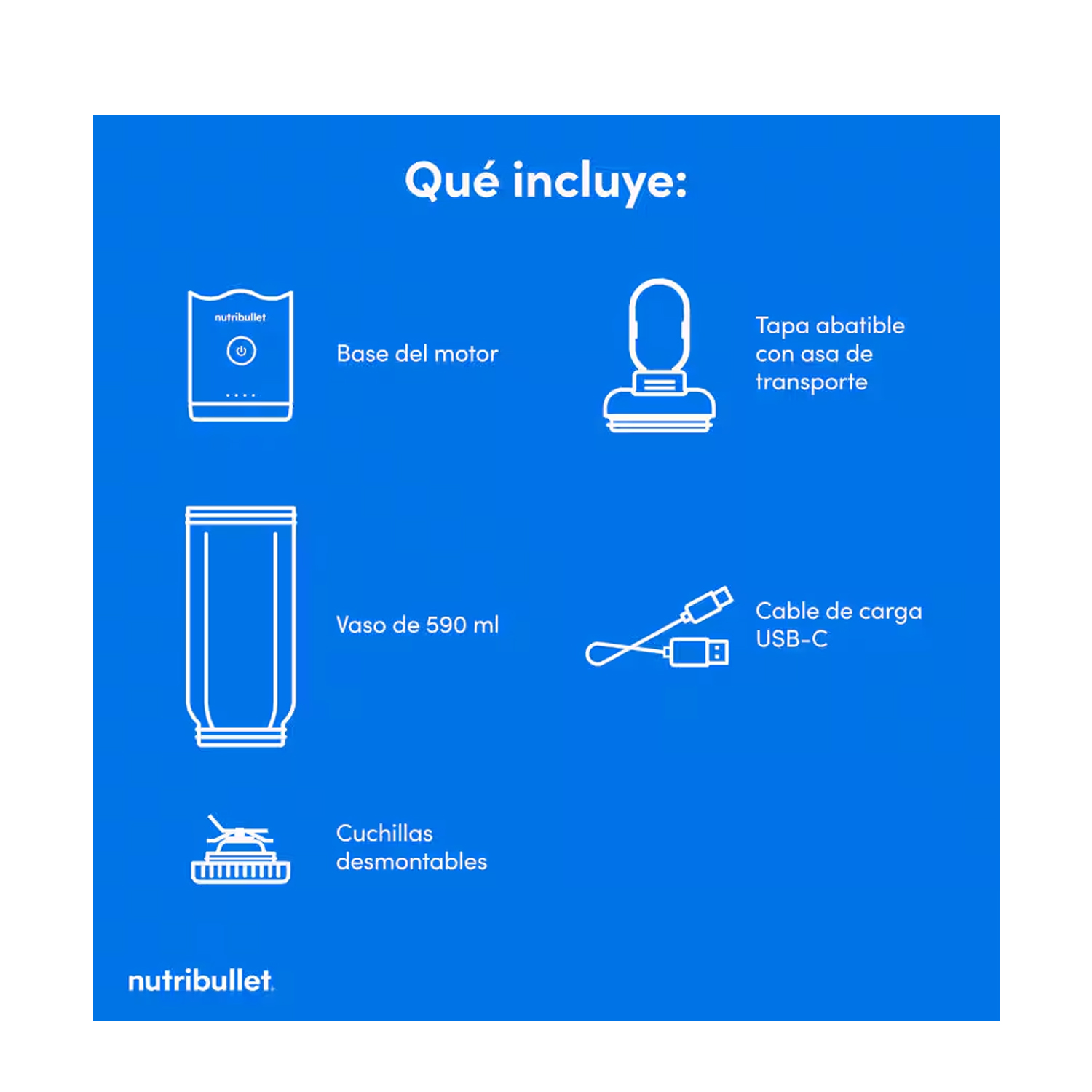 LICUADORA PORTÁTIL NUTRIBULLET FLEX 650 ML PARA SMOOTHIES Y BATIDOS NARANJA - 4