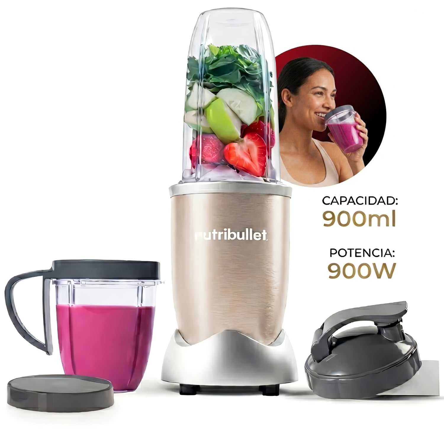 LICUADORA PORTÁTIL NUTRIBULLET PRO 900 PARA SMOOTHIES Y BATIDOS - 1