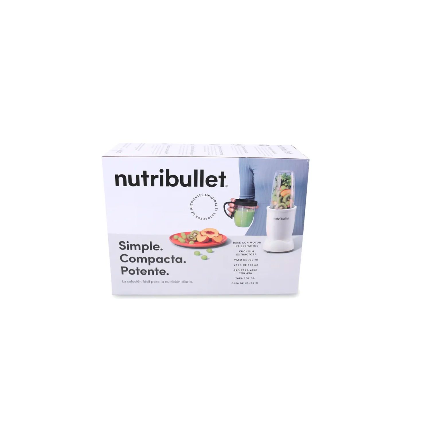 LICUADORA PORTÁTIL NUTRIBULLET 600 PARA SMOOTHIES Y BATIDOS 700ML BLANCO - 5