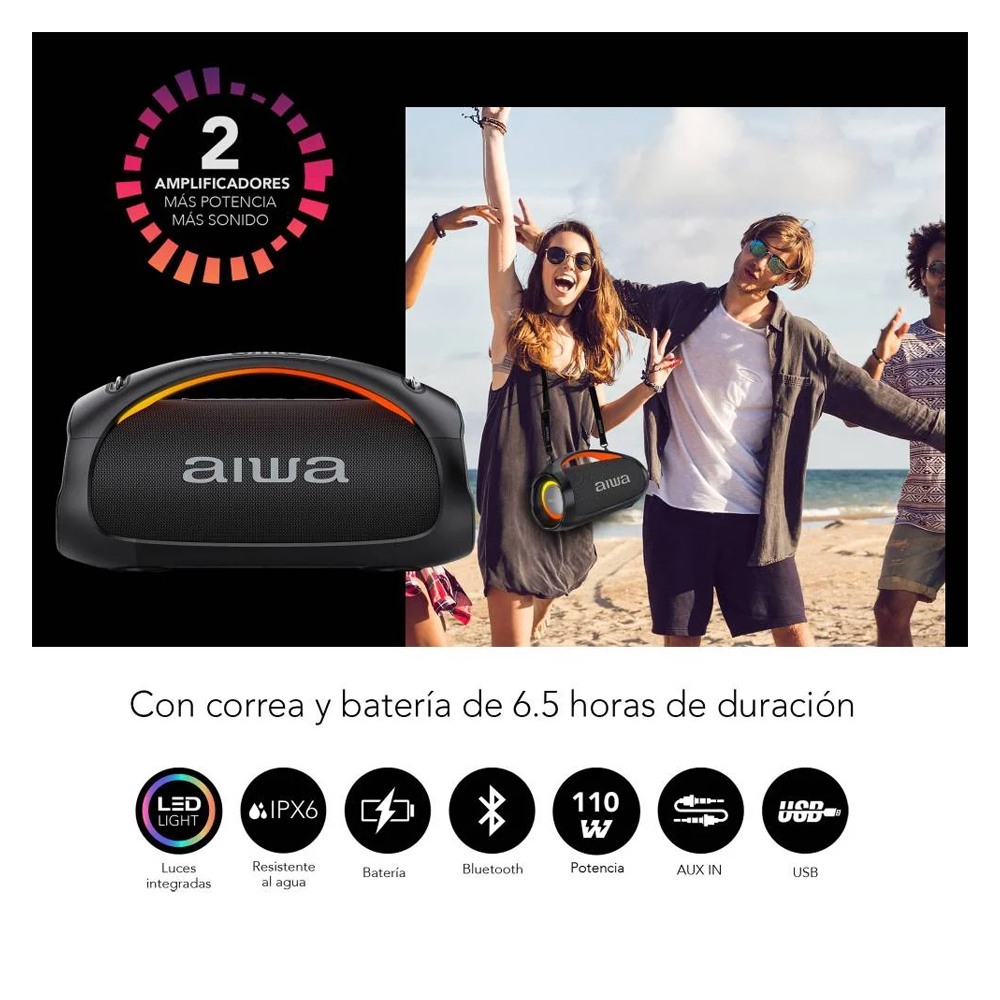 PARLANTE BOOMBOX PORTÁTIL BLUETOOTH AWS544BT 110W - 3