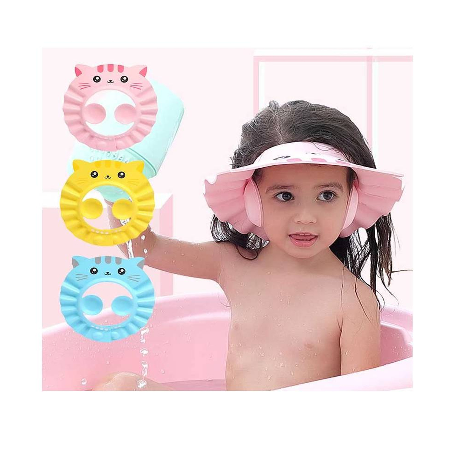 GORRA DE BAÑO DUCHA PARA BEBES AJUSTABLE X 3UN - 1