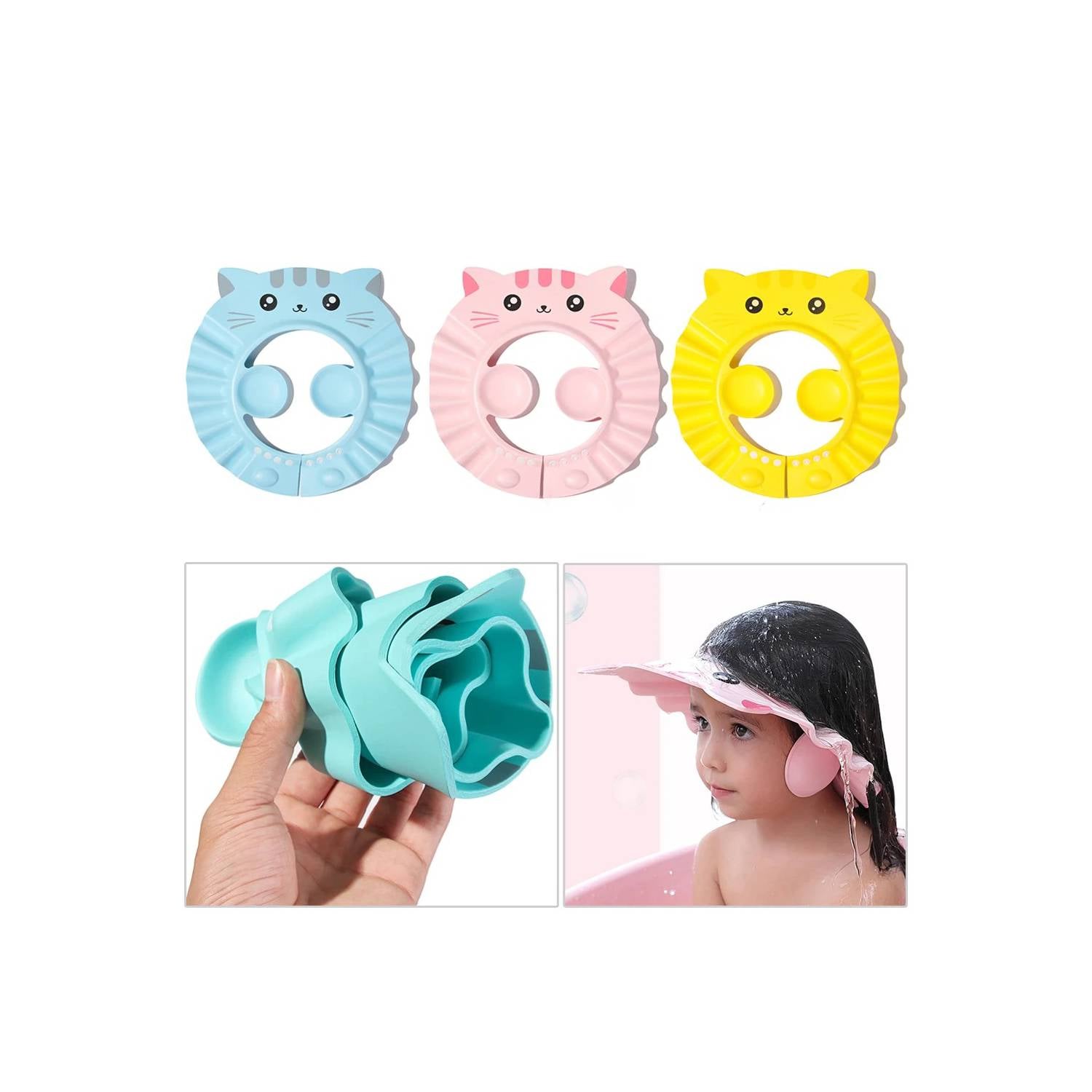 GORRA DE BAÑO DUCHA PARA BEBES AJUSTABLE X 3UN - 2