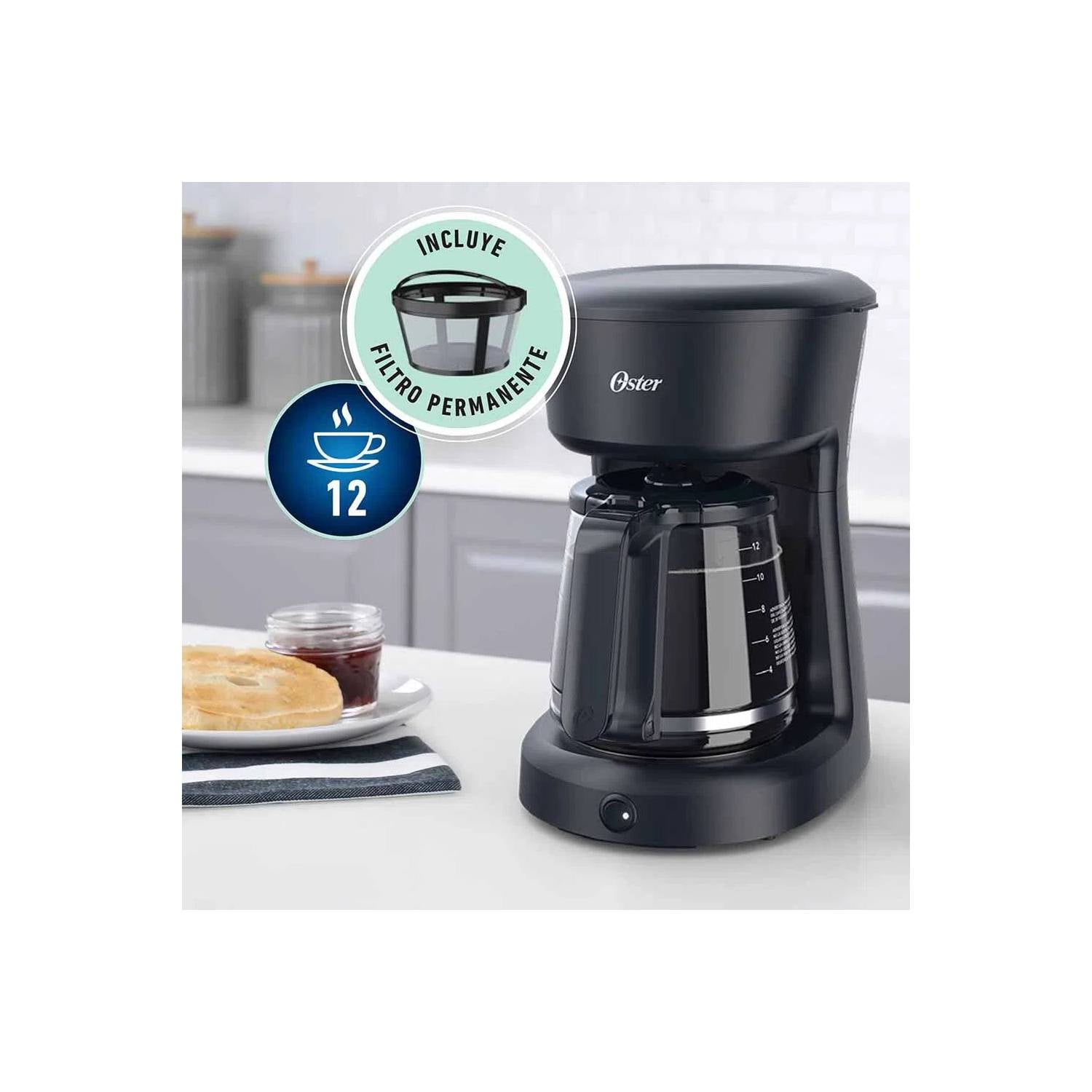 COMBO OSTER CAFETERA 12 TAZAS BVSTDCS12B + SANDWICHERA  CKSTSM400 NEGRO - 3