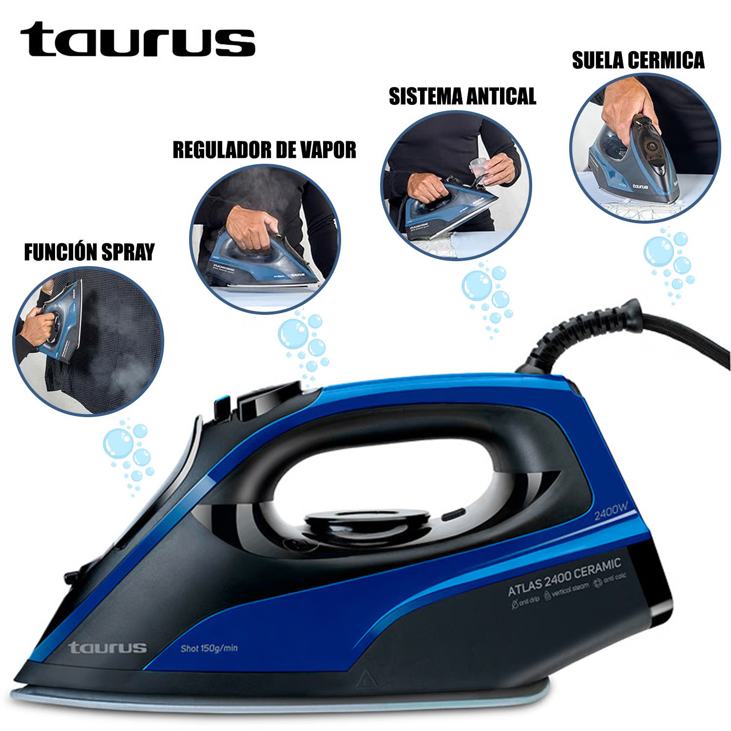 COMBO TAURUS LICUADORA EXPERT 800 1.8 LITROS 800 WATTS + PLANCHA - 5
