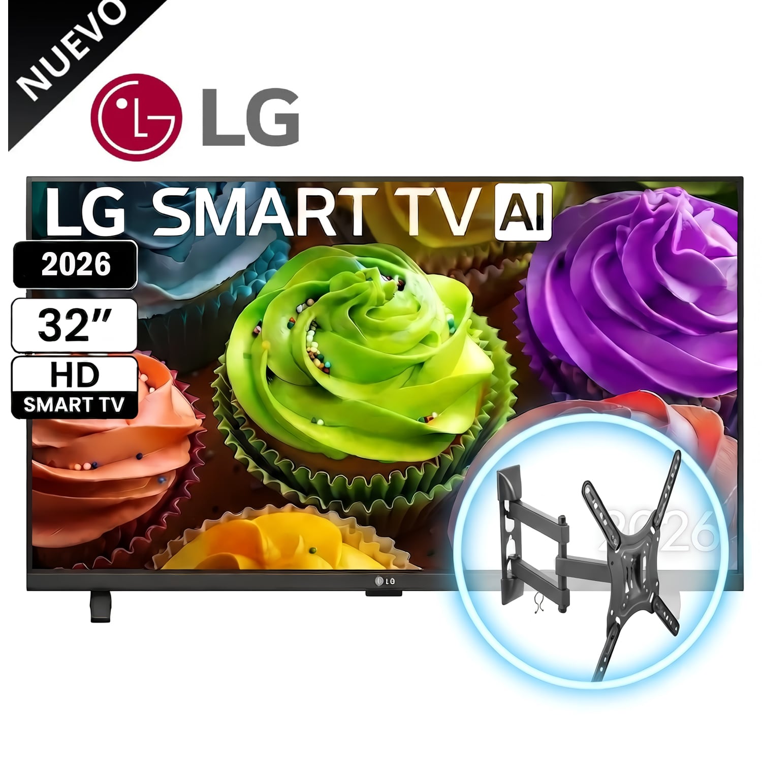 TELEVISOR LG SMART TV 32 HD 32LB650BPSA CON WEBOS +RACK - 1