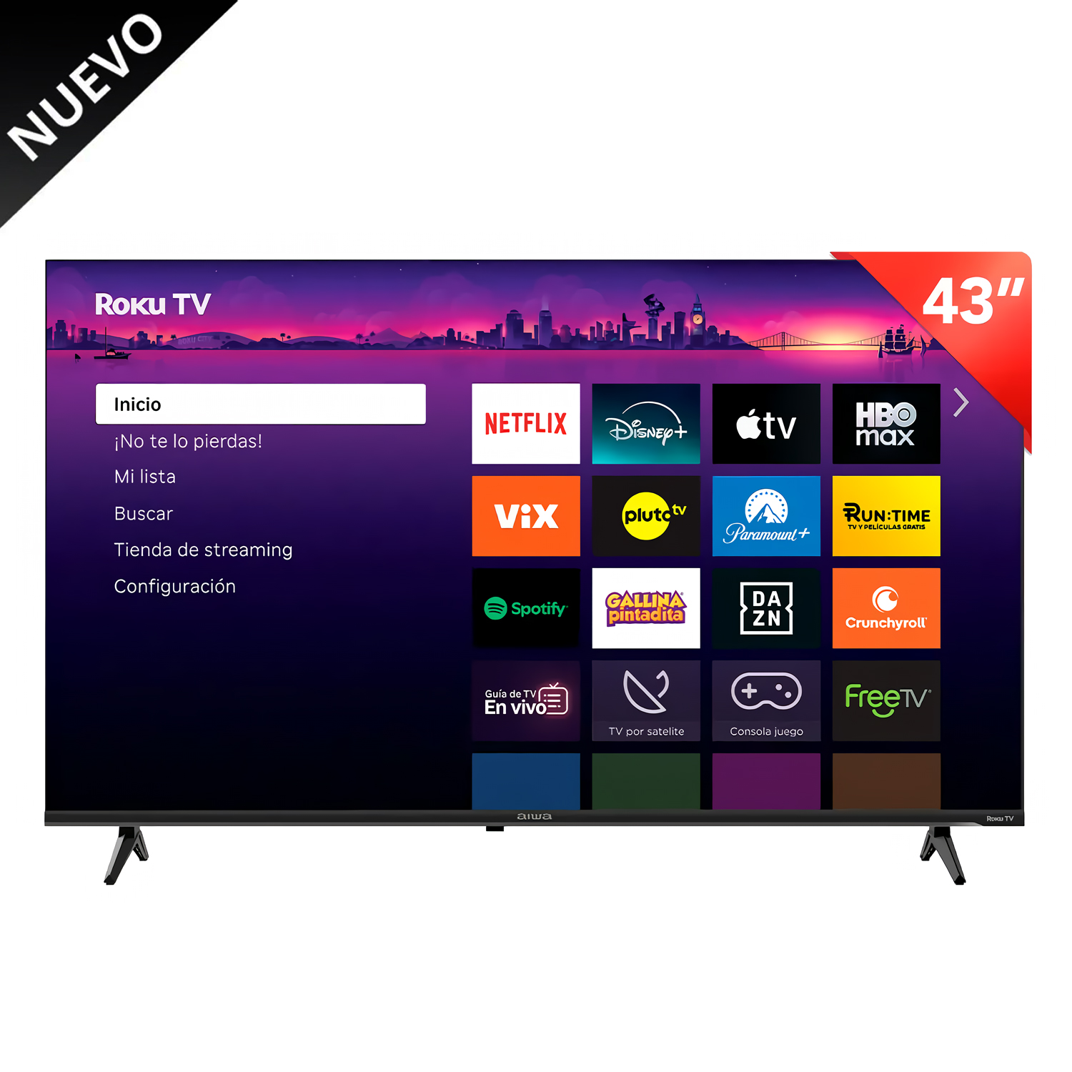 TELEVISOR AIWA SMART TV 43 FHD ROKU AW43B2RK - 1