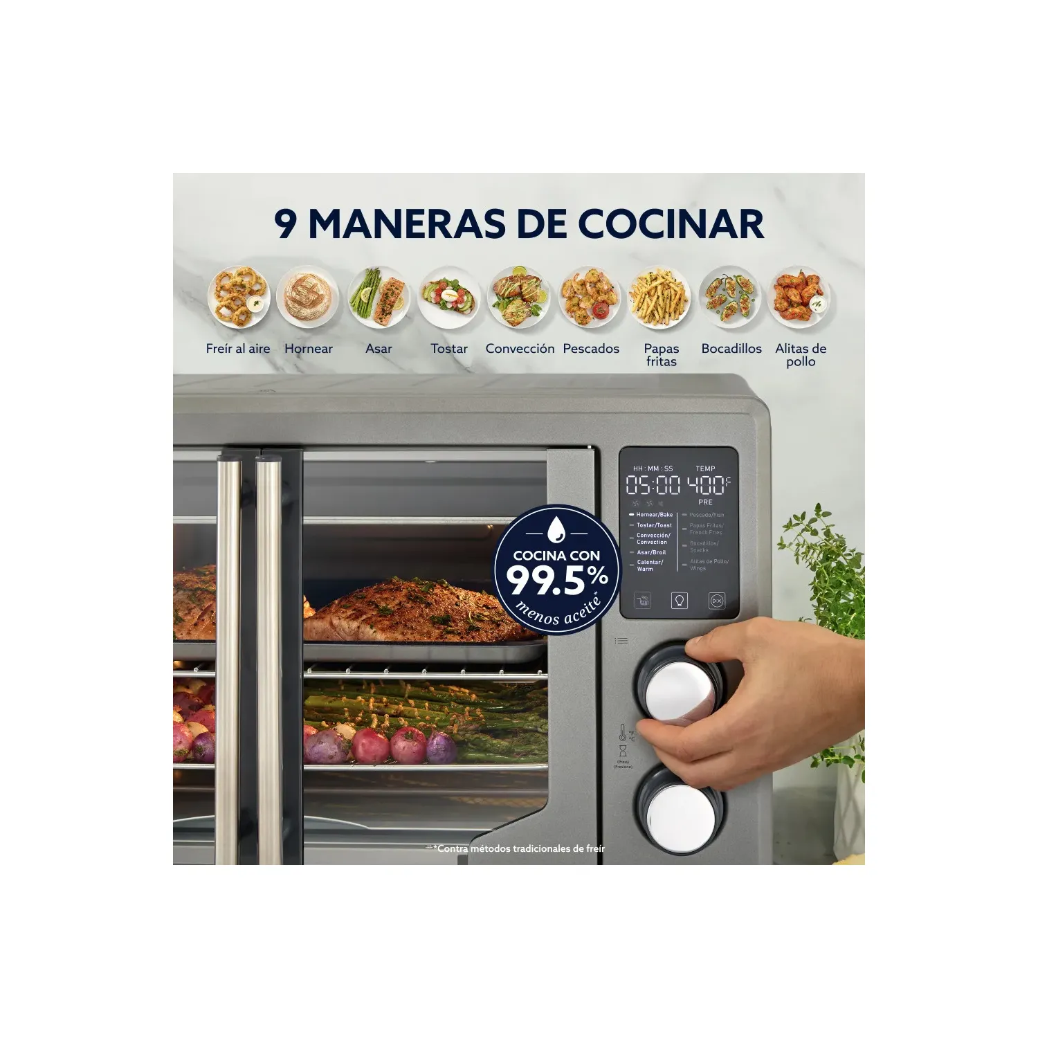HORNO CON FREIDORA DE AIRE DIGITAL DE 42 LITROS, PUERTAS FRANCESAS TSSTTV42FDDAFNS - 4