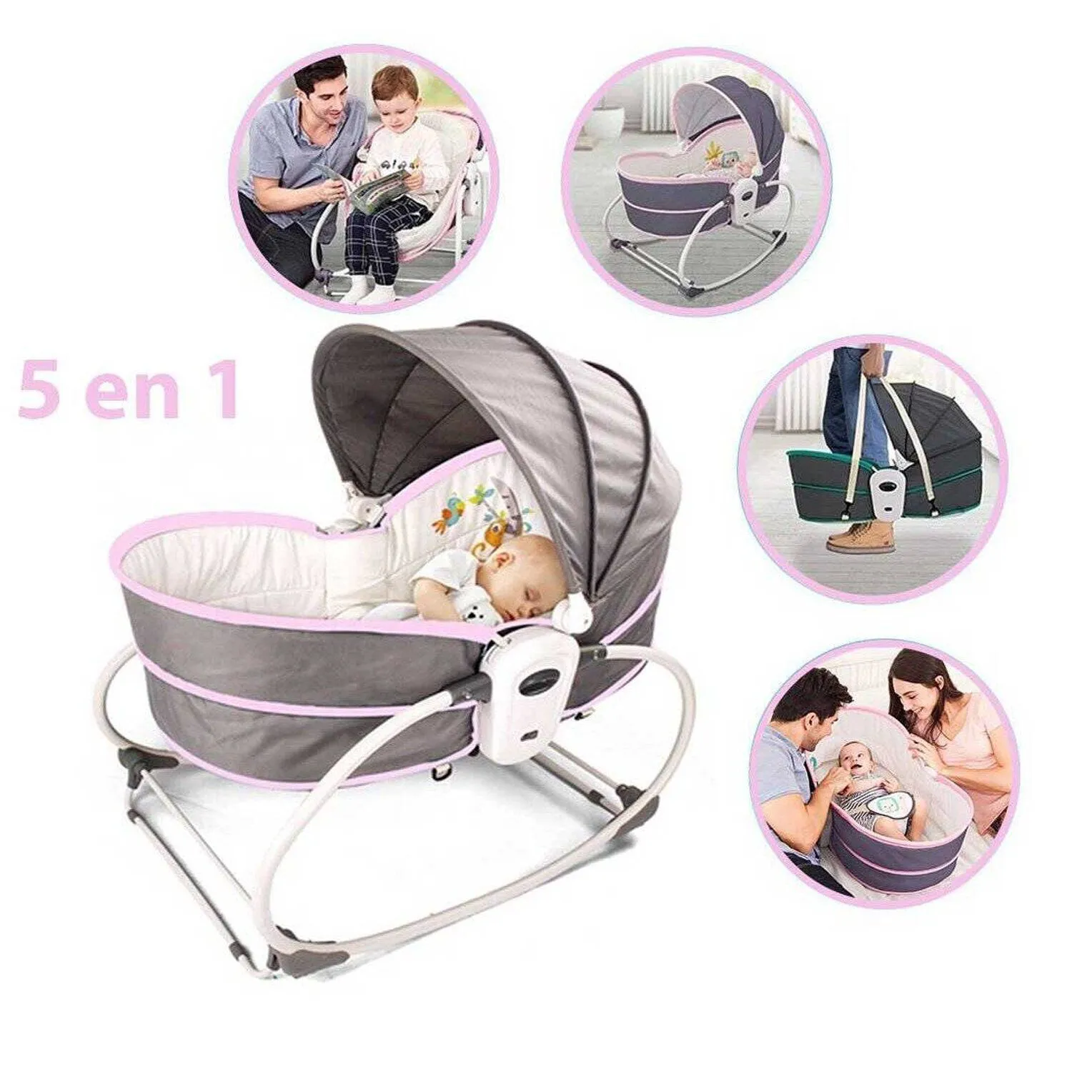 SILLA MECEDORA PORTÁTIL MULTIFUNCIONAL 5 EN 1 - 1
