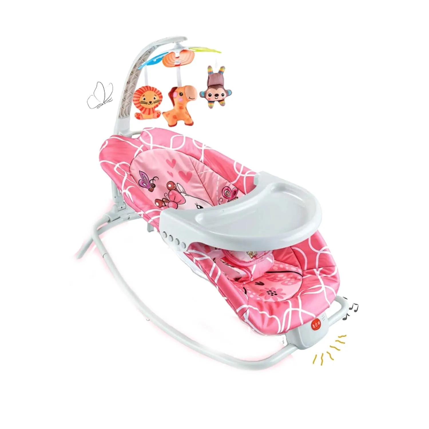 SILLA MECEDORA IDEAL MUSICAL CON VIBRADOR OCEAN ROSADO - 3
