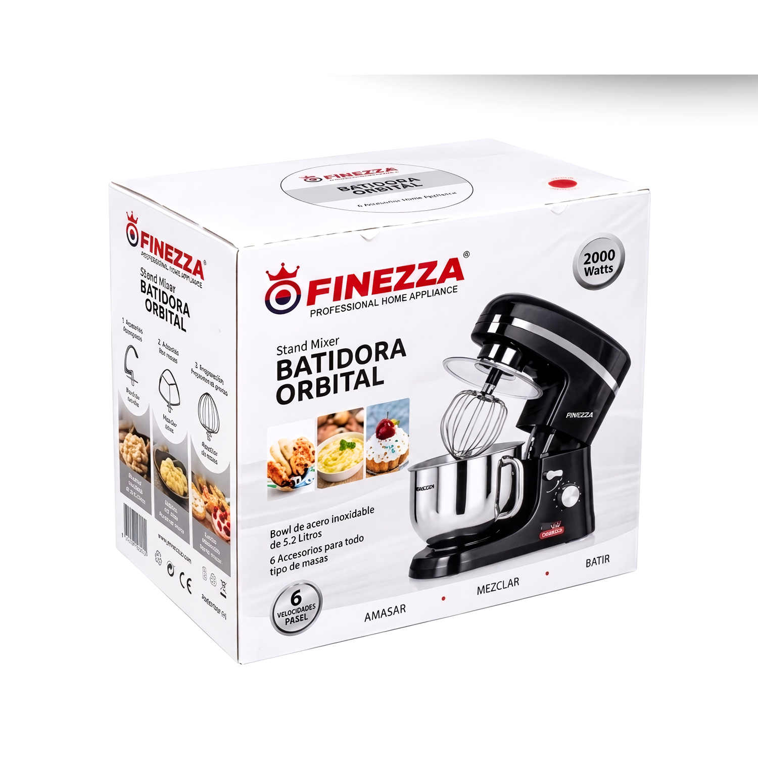 BATIDORA ELÉCTRICA ORBITAL FINEZZA 2000W 5.5L FZ-6818B ROJO - 5
