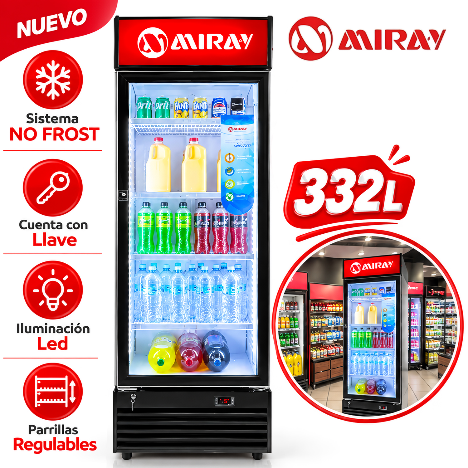 CONSERVADORA EXHIBIDORA MIRAY CMVE-335D 332 LITROS - 1