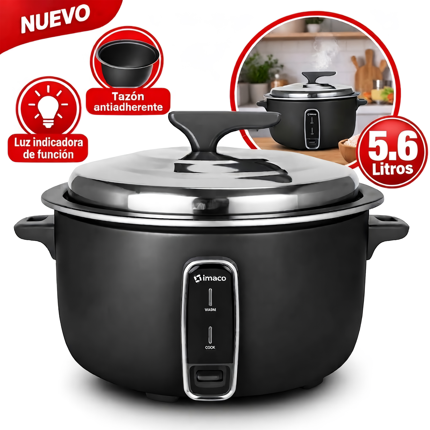 OLLA ARROCERA IMACO T/METAL RC56 5.6 LITROS - 1