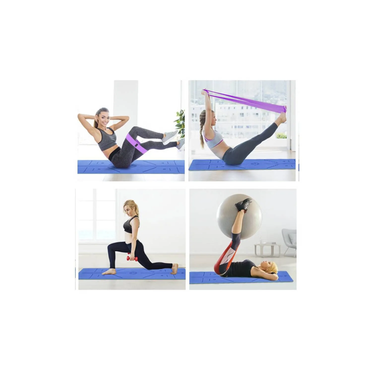 MAT DE YOGA PILATES 10 MM CON ELÁSTICO PORTÁTIL - 4
