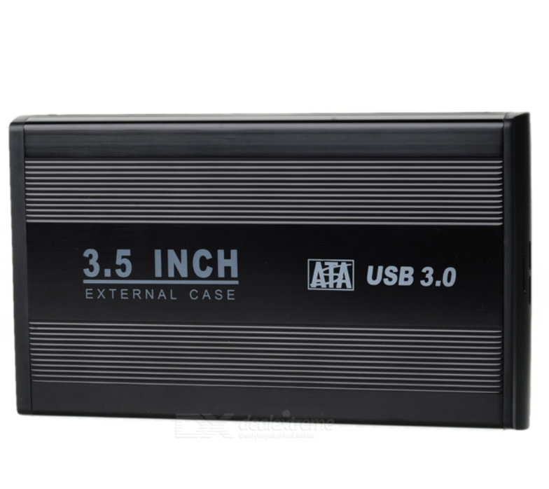 CASE DISCO DURO EXTERNO SATA 3.5 USB 3.0 PC HDD NEGRO SANTOFA ELECTRONICS - 1