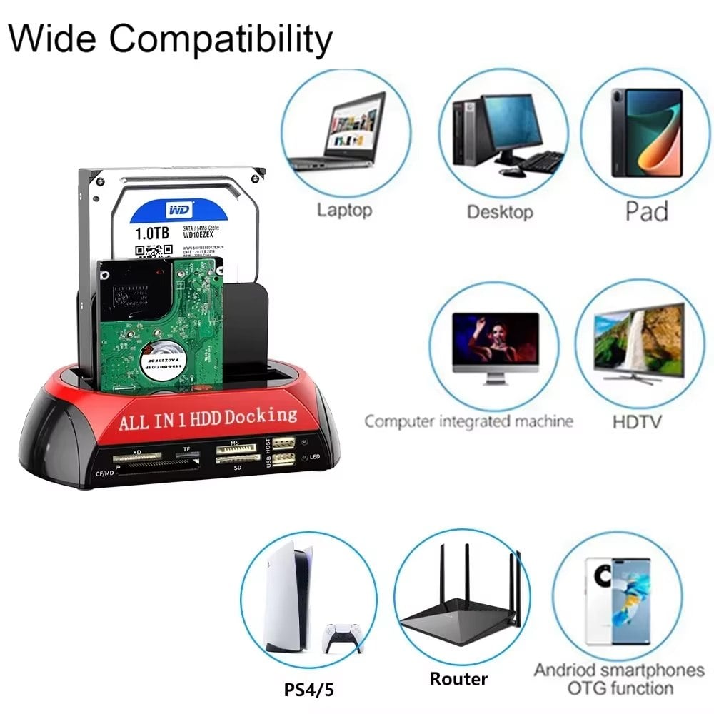 HDD DOCKING STATION DOBLE 2.5 3.5 IDE SATA USB 3.0 MS SF/MD SANTOFA ELECTRONICS S49000 - 5