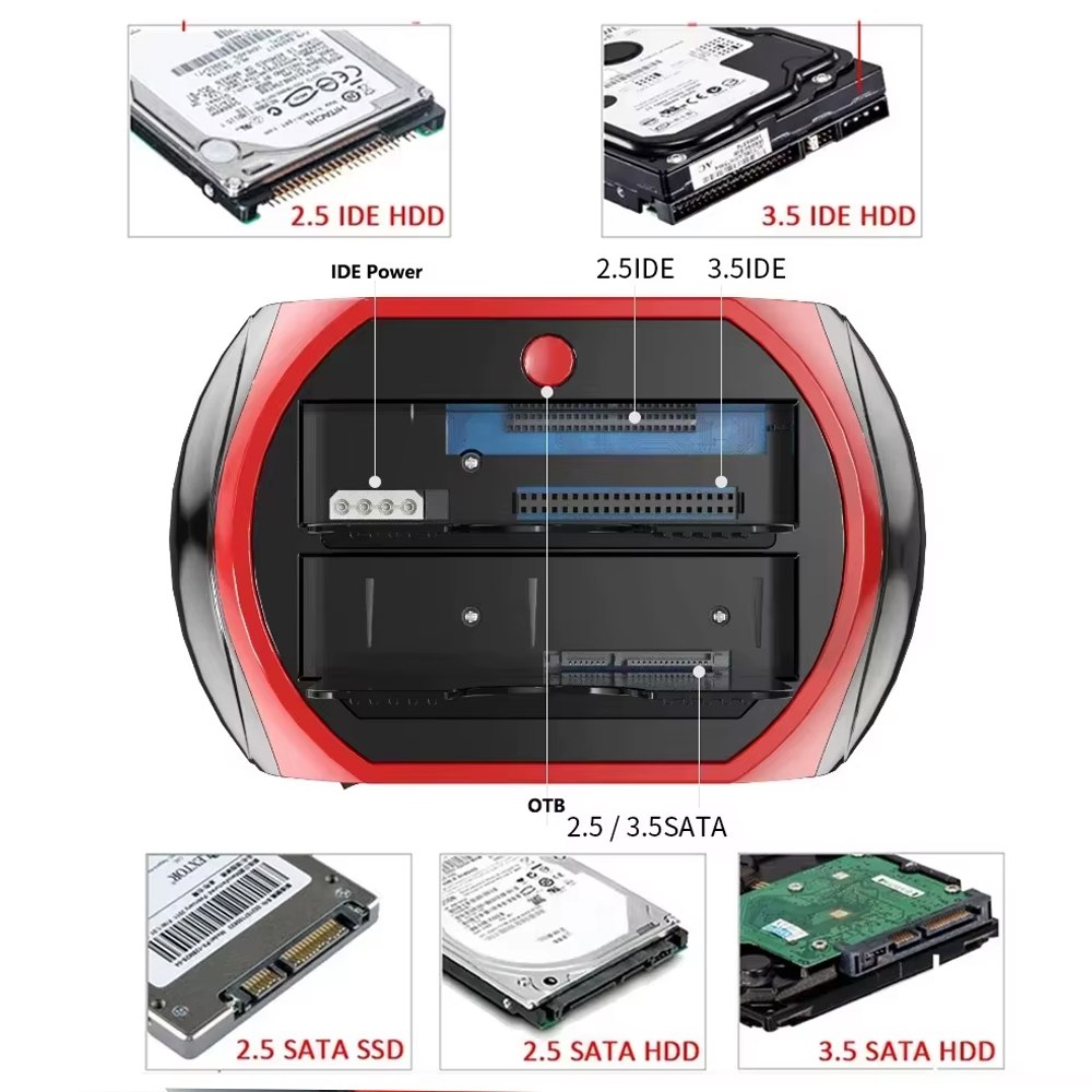 HDD DOCKING STATION DOBLE 2.5 3.5 IDE SATA USB 3.0 MS SF/MD SANTOFA ELECTRONICS S49000 - 6