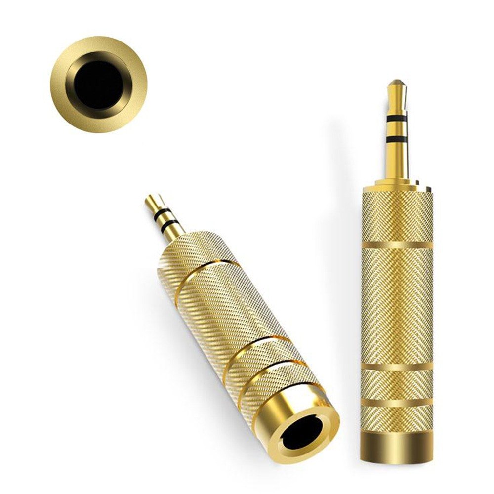 ADAPTADOR DE AUDIO JACK 3.5MM MACHO A ESTEREO PLUG 6.5MM HEMBRA SANTOFA ELECTRONICS - 1