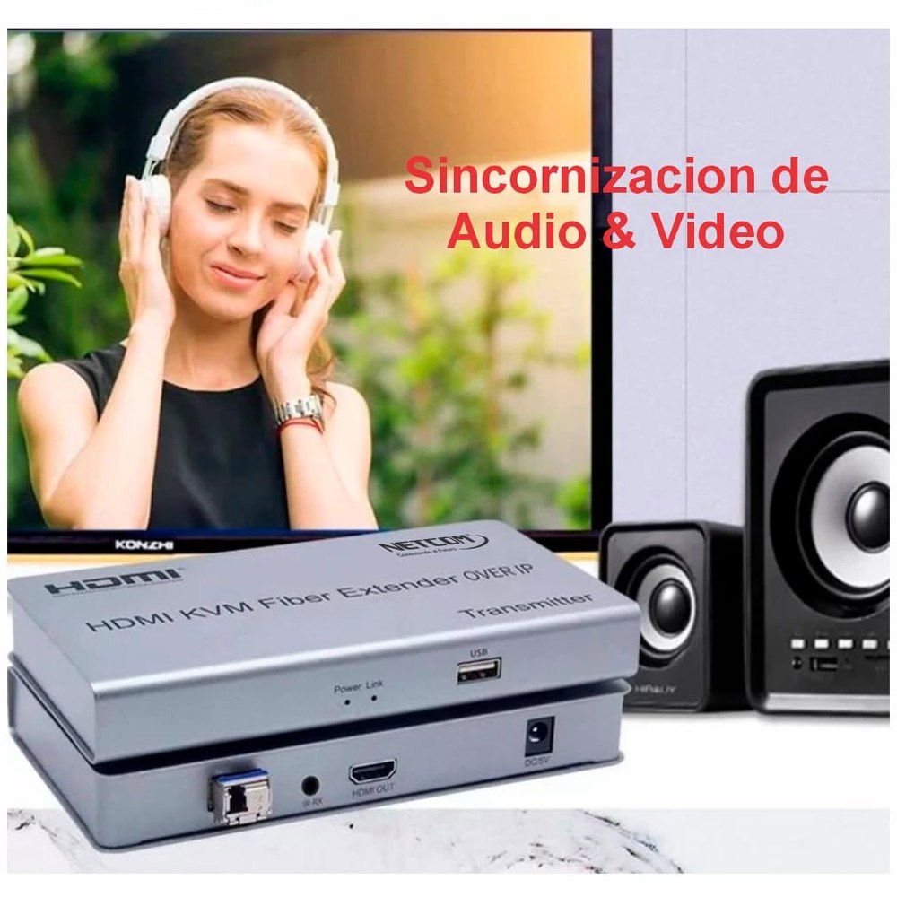 EXTENSIÓN NETCOM PEEX0081 EXTENDER HDMI FIBRA ÓPTICA KVM HASTA 20KM 1080 USB SANTOFA ELECTRONICS - 7