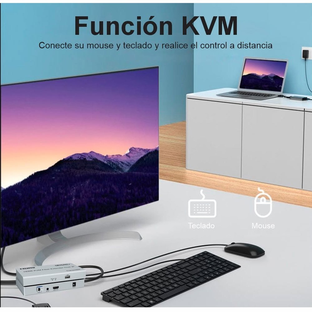 EXTENSIÓN NETCOM PEEX0081 EXTENDER HDMI FIBRA ÓPTICA KVM HASTA 20KM 1080 USB SANTOFA ELECTRONICS - 8