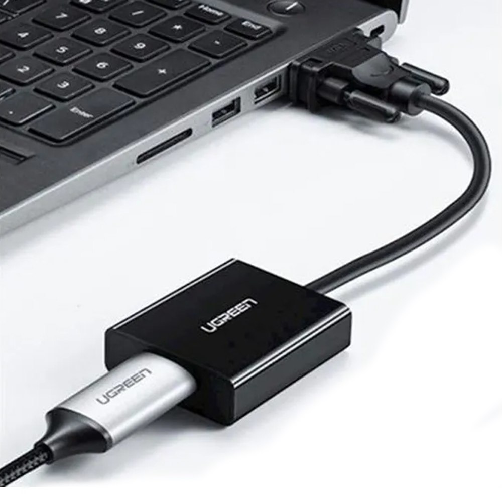 ADAPTADOR CONVERTIDOR VGA A HDMI CON AUDIO UGREEN 1080P 15CM SANTOFA ELECTRONICS S1898 - 2