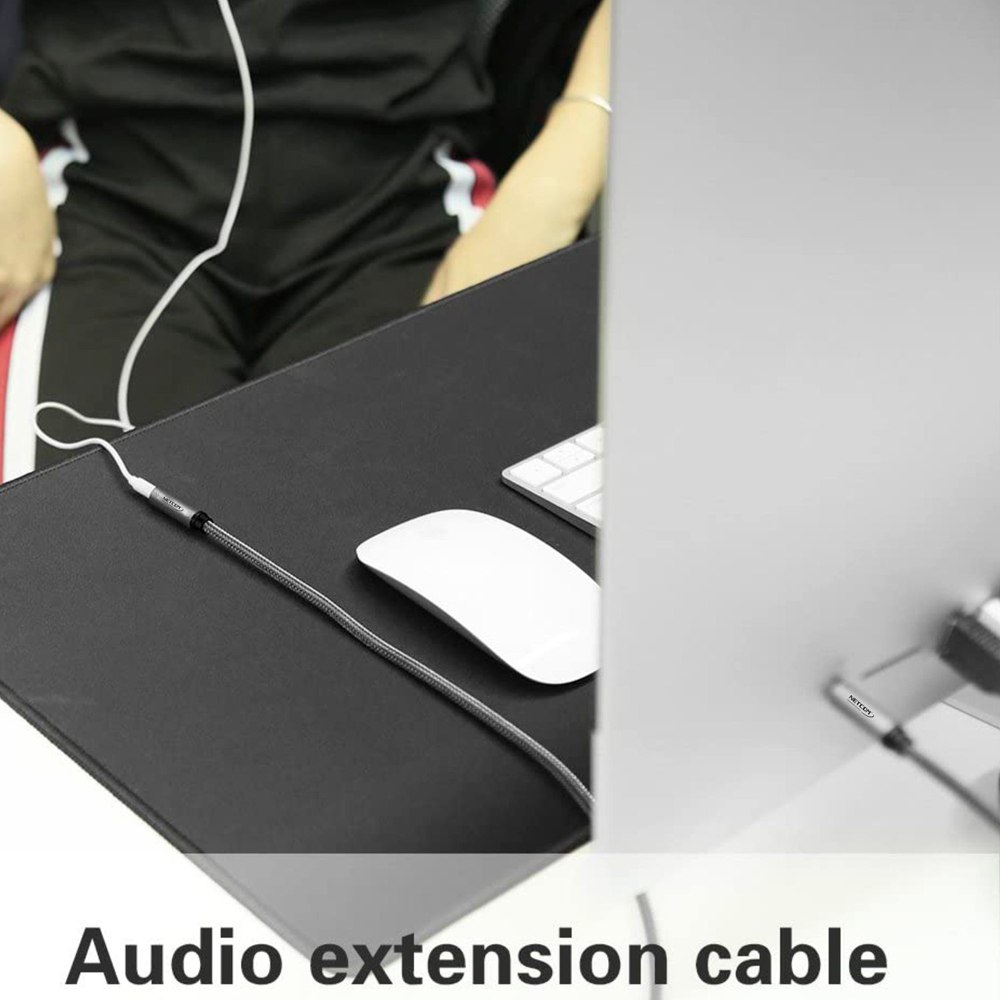 CABLE EXTENSIÓN DE AUDIO PLUG A JACK 3.5MM TRS NETCOM 5 MTS SANTOFA ELECTRONICS S1900 - 4