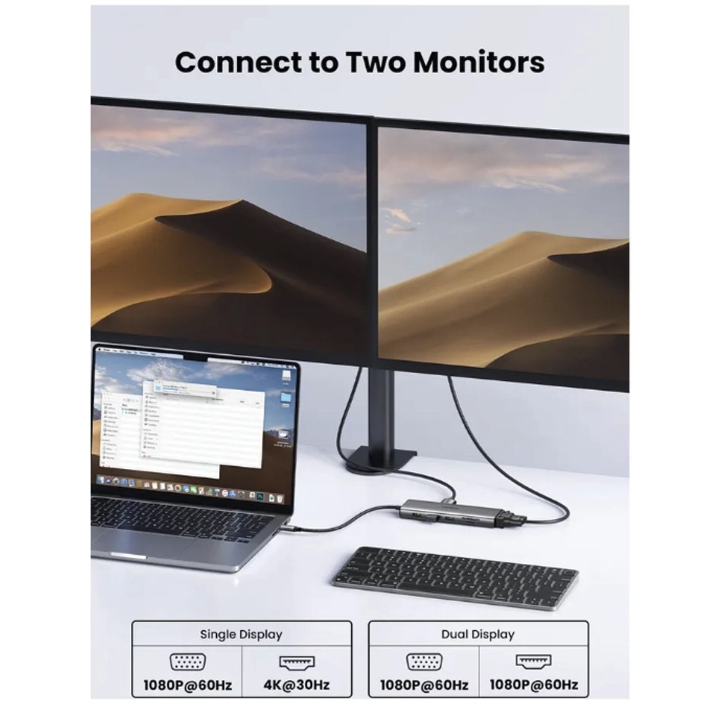 ADAPTADOR TIPO C 11 EN 1 MULTIPORT HUB LAN HDMI VGA 4K UGREEN SANTOFA ELECTRONICS S1904 - 3