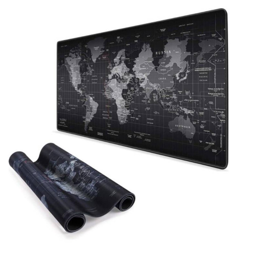 MOUSE PAD BASE ESCRITORIO XXL 40X90CM COMPUTADOR MAPA NEGRO SANTOFA ELECTRONICS S1910 - 1