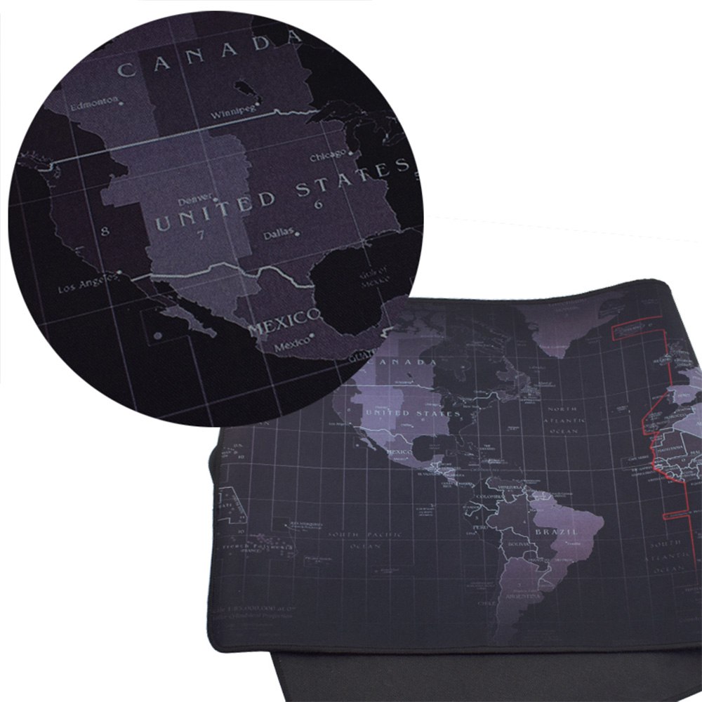 MOUSE PAD BASE ESCRITORIO XXL 40X90CM COMPUTADOR MAPA NEGRO SANTOFA ELECTRONICS S1910 - 2