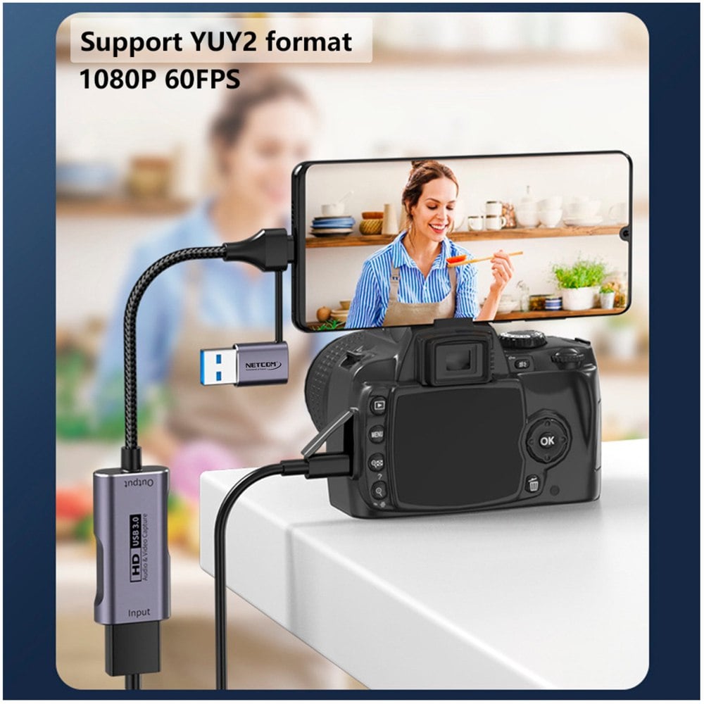 CAPTURADORA DE VIDEO HDMI 4K 60HZ USB 3.0 TIPO C NETCOM
SANTOFA ELECTRONICS S1912 - 3
