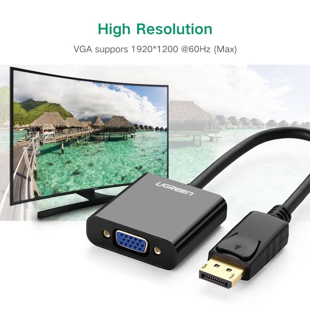 ADAPTADOR CONVERTIDOR DISPLAYPORT A VGA UGREEN PREMIUM DP SANTOFA ELECTRONICS S1923 - 3