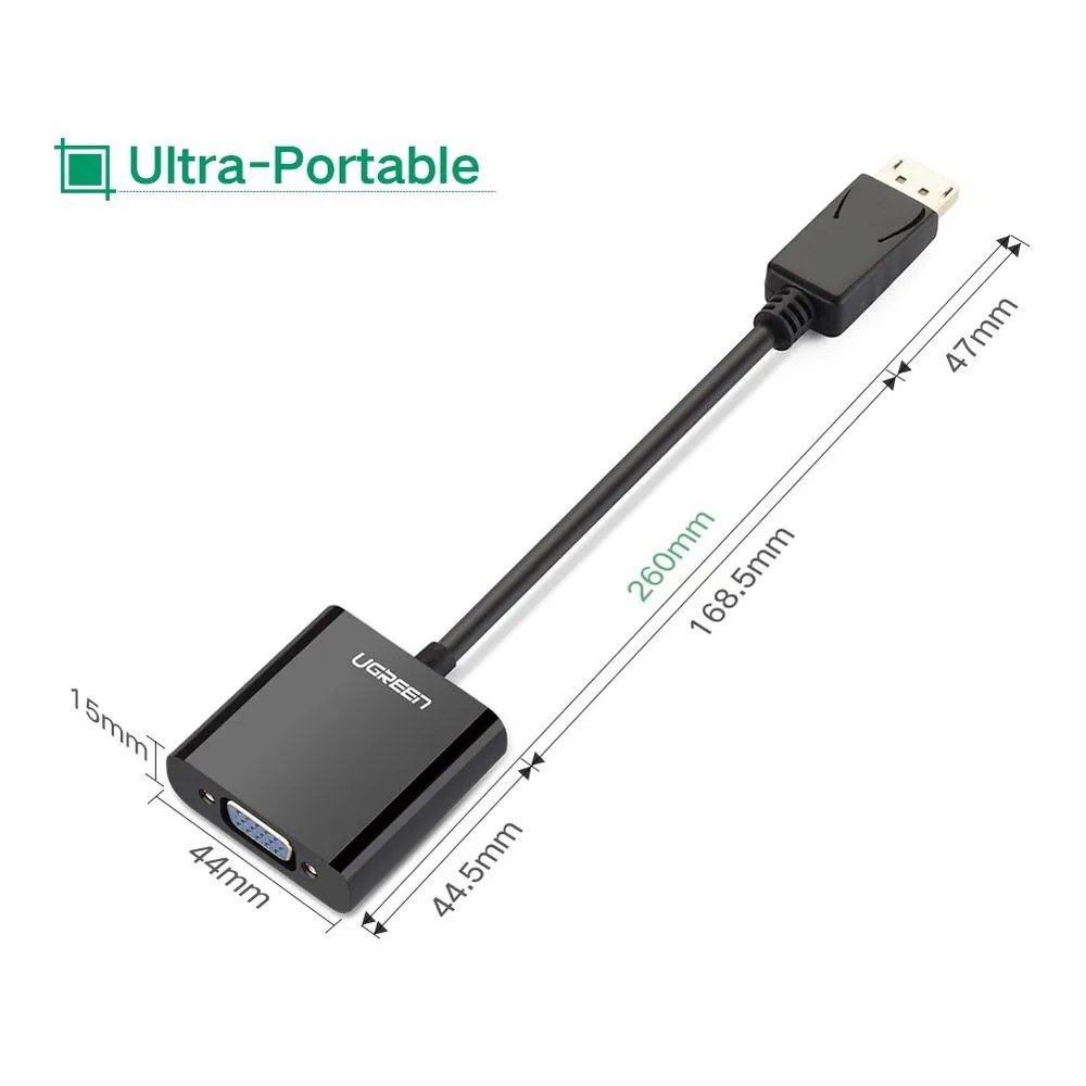 ADAPTADOR CONVERTIDOR DISPLAYPORT A VGA UGREEN PREMIUM DP SANTOFA ELECTRONICS S1923 - 5