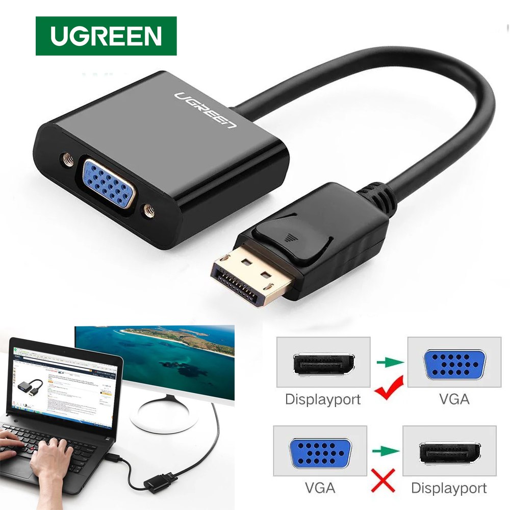 ADAPTADOR CONVERTIDOR DISPLAYPORT A VGA UGREEN PREMIUM DP SANTOFA ELECTRONICS S1923 - 9