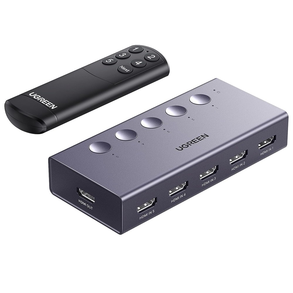 SWITCH HDMI 2.0 5 PUERTOS 4K 60HZ UGREEN 3D HDR CON CONTROL SANTOFA ELECTRONICS S1924 - 1