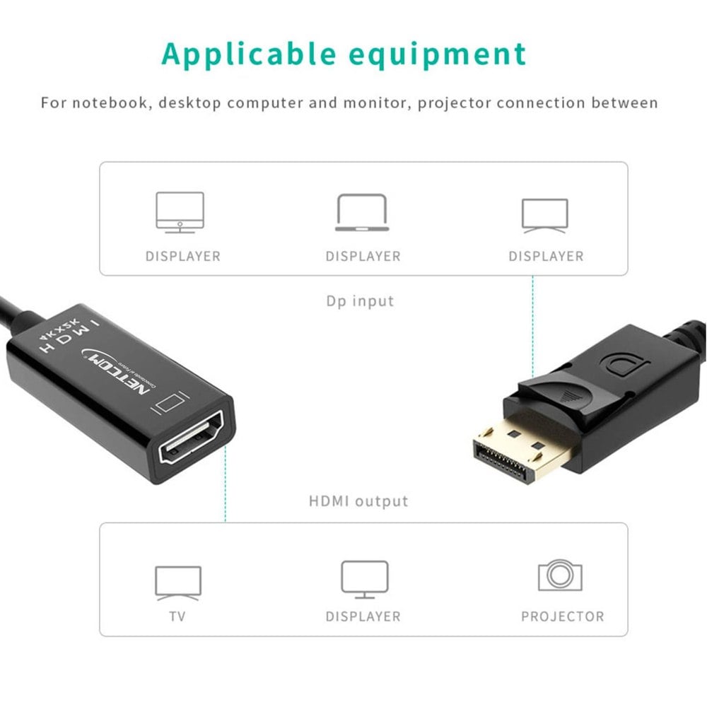 ADAPTADOR CONVERTIDOR DISPLAYPORT A HDMI NETCOM 4K ULTRA HD SANTOFA ELECTRONICS S1933 - 4