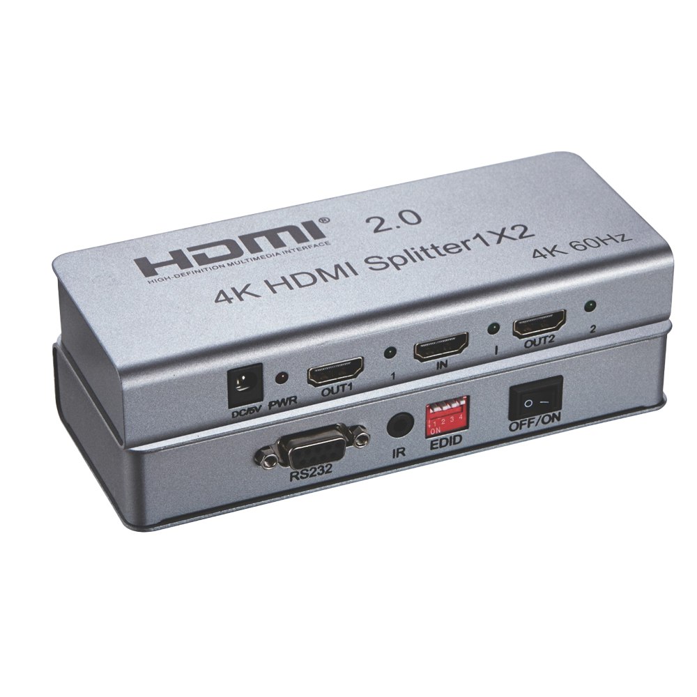 SPLITTER HDMI 1X2 METALICO 2.0 4K 60HZ 2 PANTALLAS ULTRA HD RS232 SANTOFA ELECTRONICS S1934 - 2