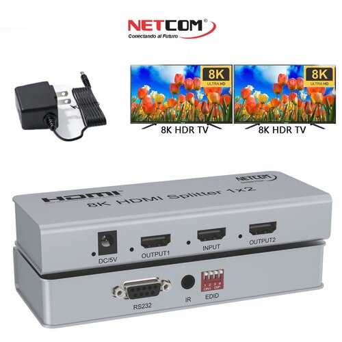 SPLITTER HDMI 1X2 METALICO 2.1 8K 60HZ 2 PANTALLAS HDCP 2.3 RS232 SANTOFA ELECTRONICS - 3
